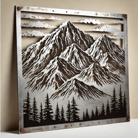 Industrial Steel Wall Art - “Mountain Vista” Sample product * not currently available